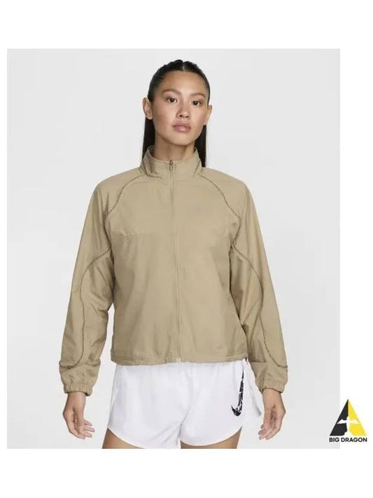 Loose fit running jacket W Khaki Pale Ivory Cyber Cement Gray HJ6990 247 - NIKE - BALAAN 1