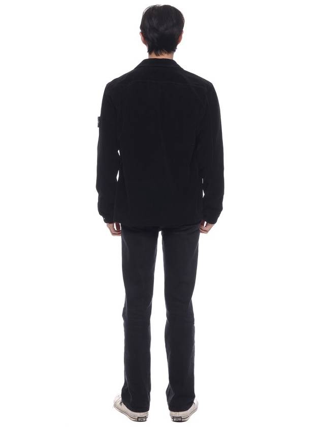 Wappen Patch Corduroy Cotton Long Sleeve Shirt Black - STONE ISLAND - BALAAN 6