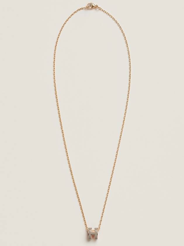 Mini Pop H Pendant Necklace Gold Marron Glace - HERMES - BALAAN 3