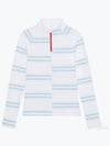 Women'S Offset Striped Neck Zip Long Sleeve T-Shirt White - G/FORE - BALAAN 2