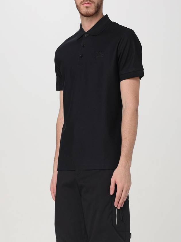 Cotton Polo Shirt Black - BURBERRY - BALAAN 5