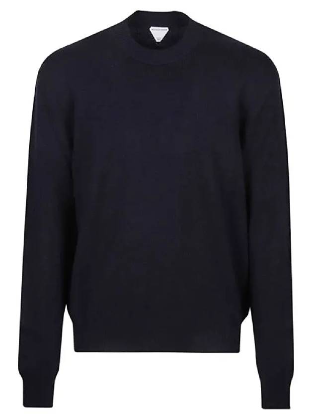 Crew Neck Cashmere Knit Top Navy - BOTTEGA VENETA - BALAAN 2