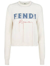 Logo Cashmere Blend Knit Top White - FENDI - BALAAN 2