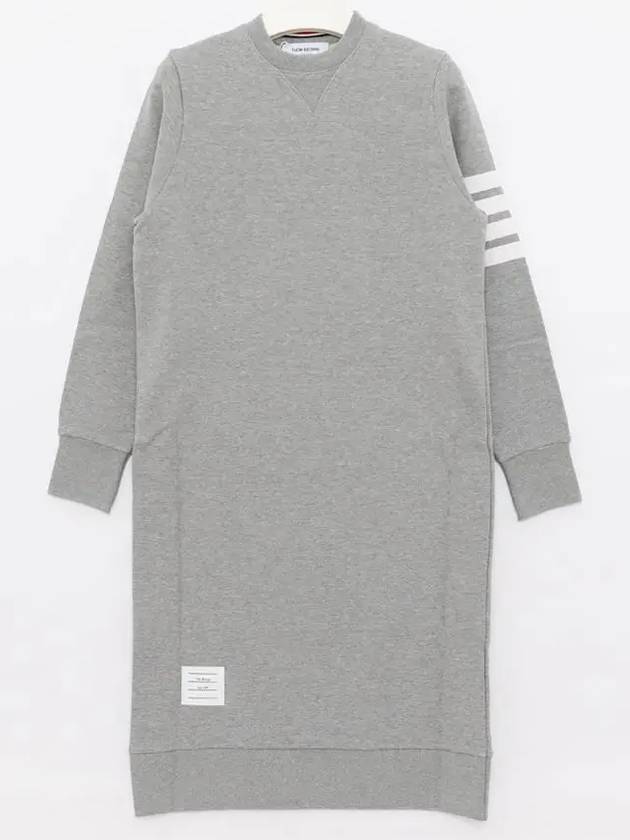 Classic Loopback 4-Bar Sweater Midi Dress Light Grey - THOM BROWNE - BALAAN 5