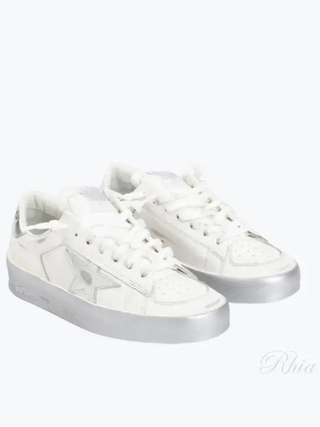 Stardan Silver Tab Low Top Sneakers White - GOLDEN GOOSE - BALAAN 2