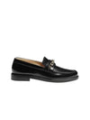 gold lettering chain enamel loafers black - CHANEL - BALAAN.