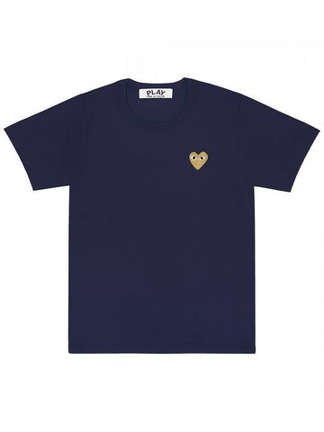 Comme des Gar ons Gold Wappen Navy Short Sleeve - COMME DES GARCONS PLAY - BALAAN 1