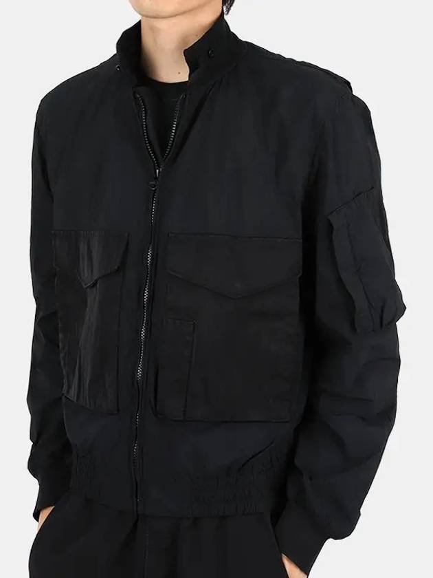 Men's Mid Layer Two Pocket Zip Up Jacket Black - TEN C - BALAAN 3