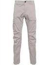 Stretch Sateen Ergonomic Logo Cargo Straight Pants Grey - CP COMPANY - BALAAN 2