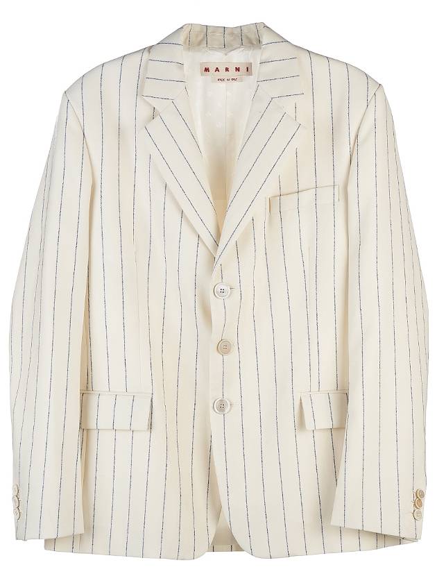 Striped Blazer Jacket White - MARNI - BALAAN 11