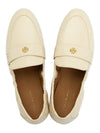 Ballet Double T Napa Leather Loafers New Cream - TORY BURCH - BALAAN 3