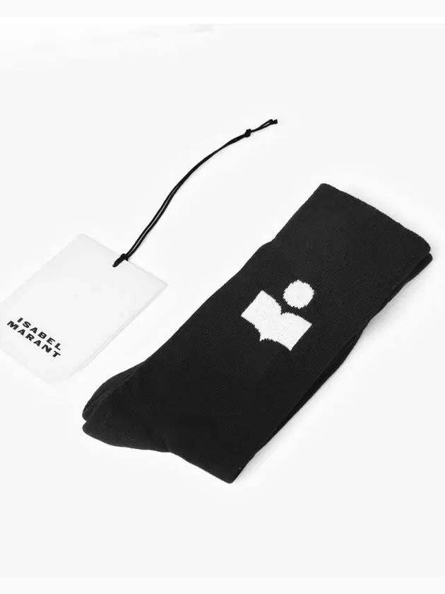 Siloki Logo Socks Black - ISABEL MARANT - BALAAN 5