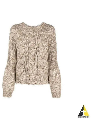 Women s Cable Jumper Knit Natural WP12 NAHELE BEI03 - IRO - BALAAN 1