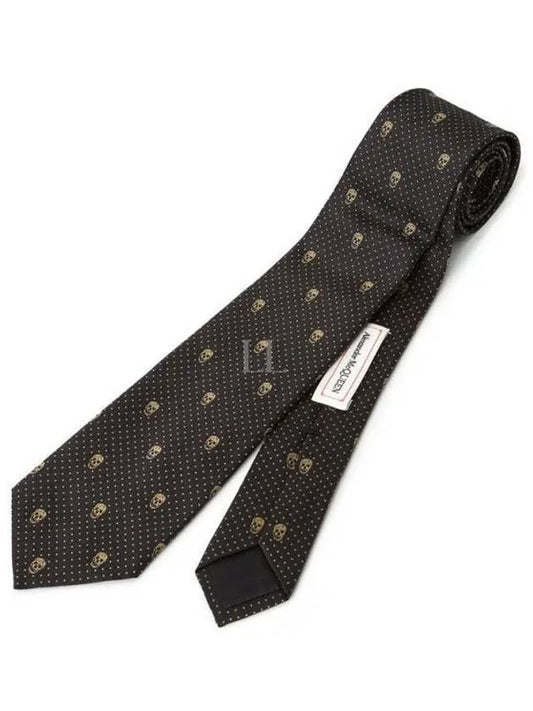 Skull Polka Dot Silk Tie Brown - ALEXANDER MCQUEEN - BALAAN 2