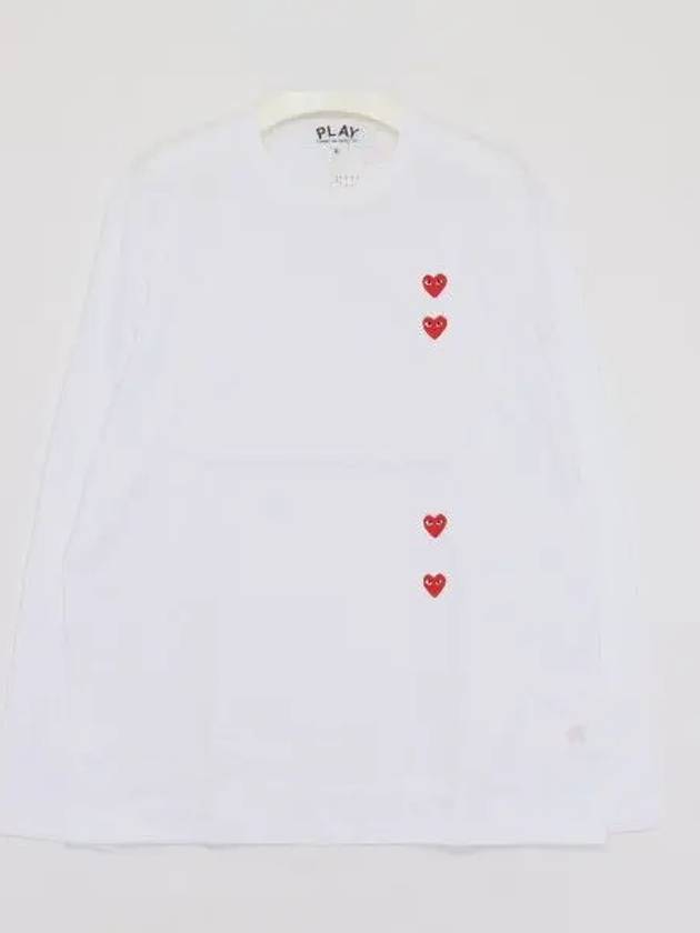 For Red Heart Long Sleeve T Shirt P1T3393 WHITE 271013 1042735 - COMME DES GARCONS - BALAAN 1