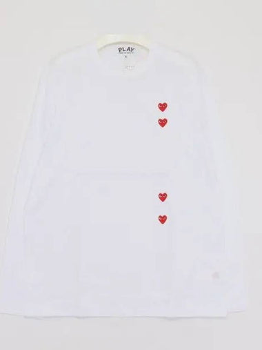 For Red Heart Long Sleeve T Shirt P1T3393 WHITE 271013 1042735 - COMME DES GARCONS - BALAAN 1