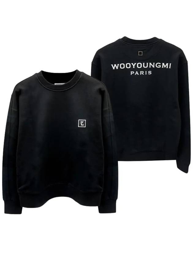 Back logo cotton round sweatshirt black women s M243TS27723B - WOOYOUNGMI - BALAAN 1