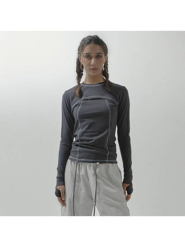 Cenic hand wrap stitch long sleeve gray - SENIK - BALAAN 1