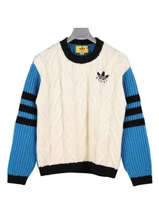 x Adidas Men s Logo Embroidered Wool Crewtec Knit Sweater 727434 XXCRG 9239 1059786 - GUCCI - BALAAN 1