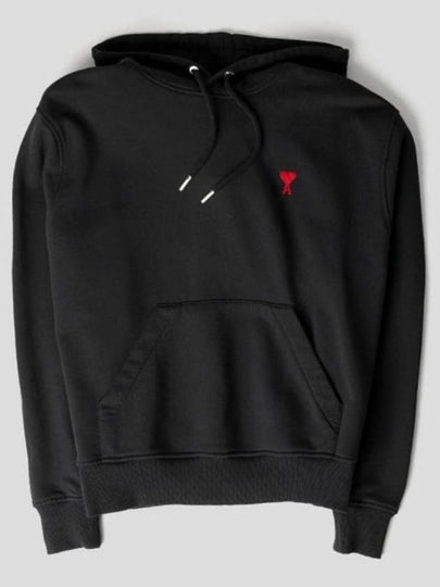 Red Heart Logo Classic Cotton Hoodie Black - AMI - BALAAN 2