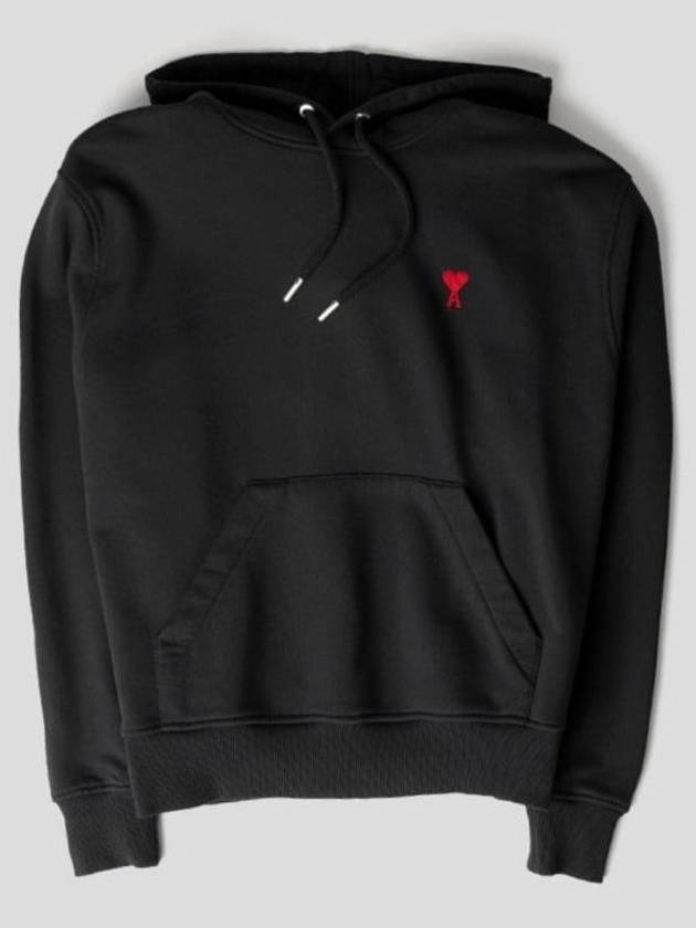 Red Heart Logo Classic Cotton Hoodie Black - AMI - BALAAN 2