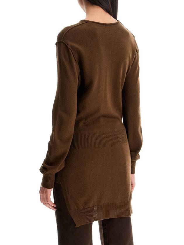 Trompe L'oeil Crew Neck Knit Top Brown - LEMAIRE - BALAAN 4