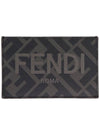 FF Motif Logo Card Wallet Black - FENDI - BALAAN 1