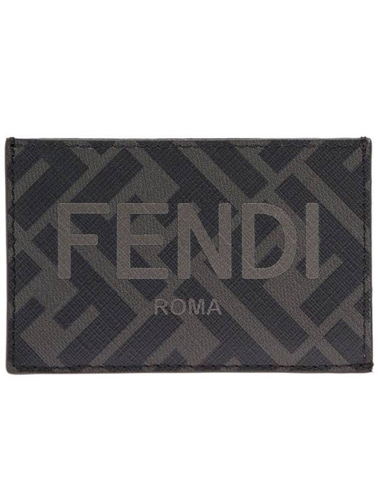 FF Motif Logo Card Wallet Black - FENDI - BALAAN 1