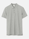 Embroidered Oak Leaf Crest Cotton Polo Shirt Grey - BURBERRY - BALAAN 4