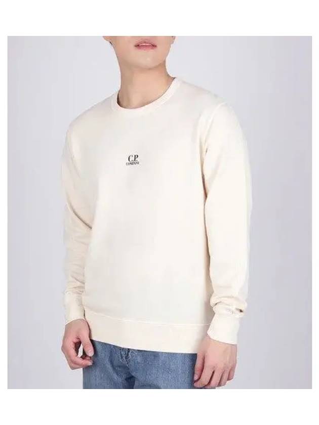 Light Fleece Logo Sweatshirt White - CP COMPANY - BALAAN 2