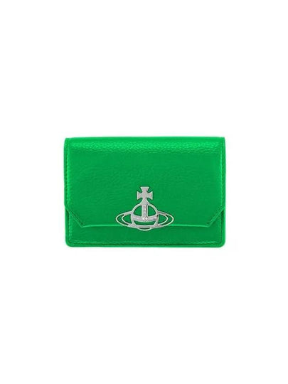 Logo Vegan Leather Credit Half Wallet Green - VIVIENNE WESTWOOD - BALAAN 2