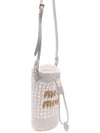 Embroidered Logo Crochet Bucket Bag White - MIU MIU - BALAAN 4