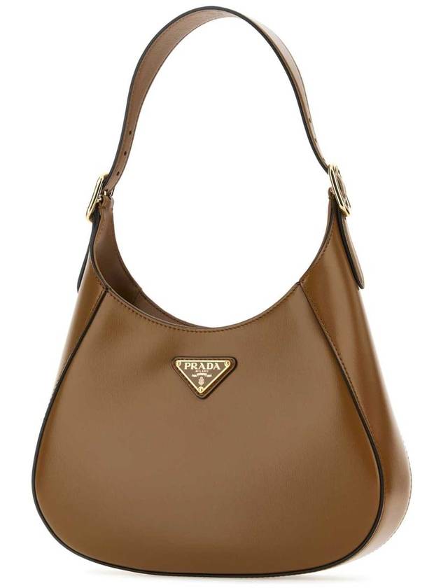 Medium Leather Shoulder Bag Brown - PRADA - BALAAN 3