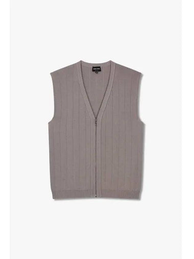 Just One Day Men s Silky Wool Knitted Zip Up Vest Warm Gray - GIORGIO ARMANI - BALAAN 1