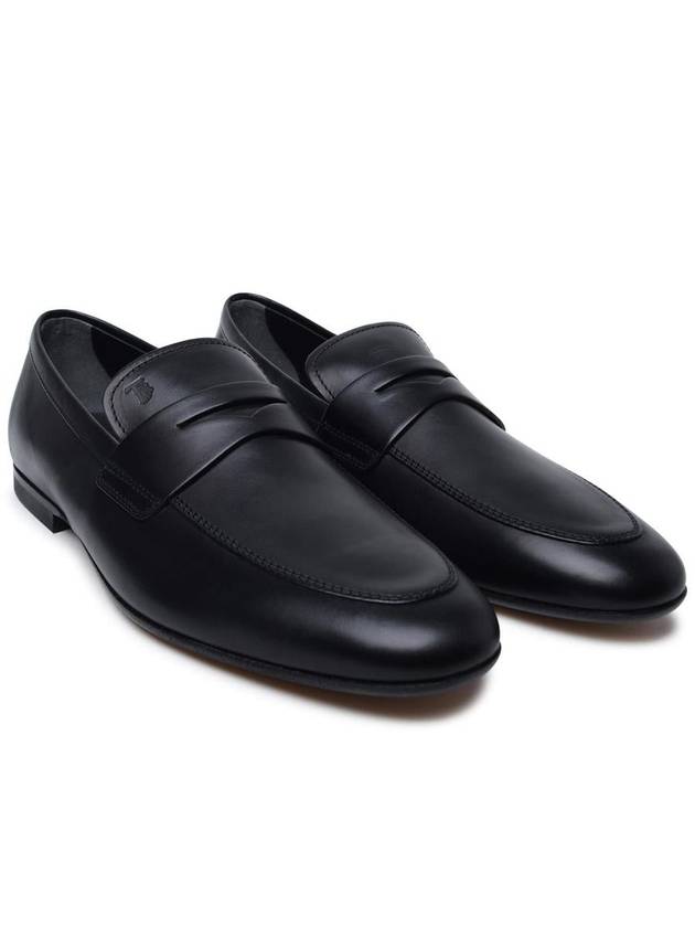 Men's Small Logo Leather Penny Loafer Black - TOD'S - BALAAN 3