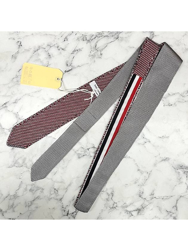 Double Face Silk Tie Grey - THOM BROWNE - BALAAN 7