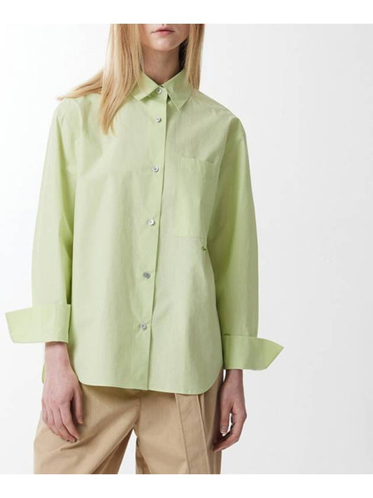 Embroidery point bio cotton signature shirt green 022 - VOYONN - BALAAN 2