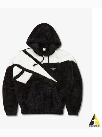 CL F VECTOR SHERPA HOODIE BLACK IB8437 - REEBOK - BALAAN 1