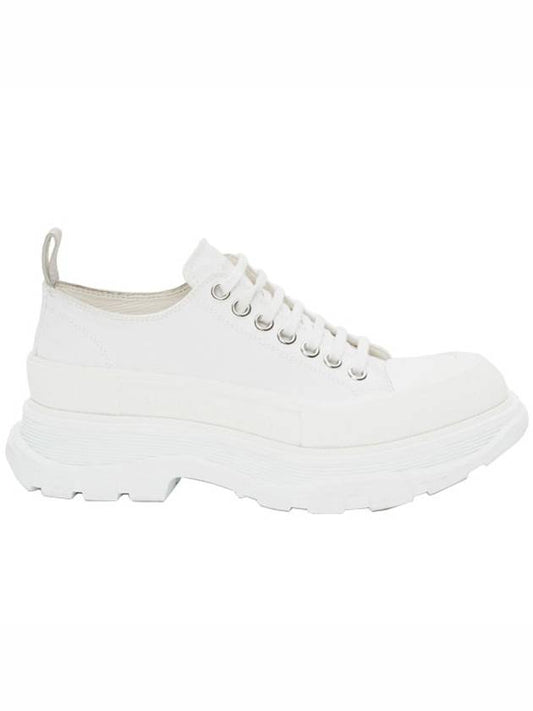 Tread Slick Canvas Low Top Sneakers White - ALEXANDER MCQUEEN - BALAAN.