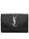 Cassandre Envelope Half Wallet Black - SAINT LAURENT - BALAAN 3