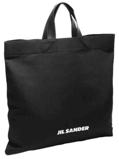 Logo Print Square Canvas Tote Bag Black - JIL SANDER - BALAAN 2