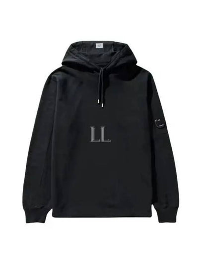 Lens Wappen Light Fleece Hoodie Black - CP COMPANY - BALAAN 2