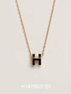 Mini Pop H Pendant Necklace Gold Noir - HERMES - BALAAN 2