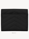 Matelasse Monogram Quilting Flap Half Wallet Black - SAINT LAURENT - BALAAN 5