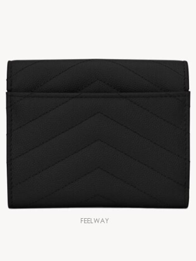 Matelasse Monogram Quilting Flap Half Wallet Black - SAINT LAURENT - BALAAN 5