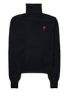 Small Heart Logo Turtleneck Black - AMI - BALAAN 10