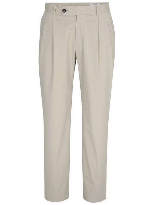 Cotton Tapered Two-Tuck Slacks Light Beige - SOLEW - BALAAN 2