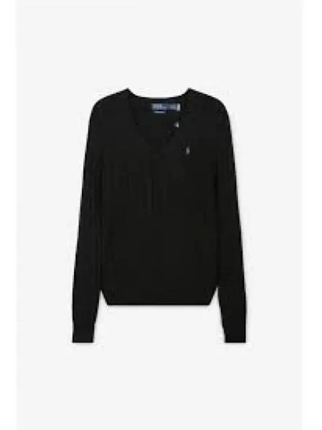 Women's Embroidered Logo Knit Top Black - POLO RALPH LAUREN - BALAAN 2