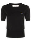 ORB Logo Short Sleeve Knit Top Black - VIVIENNE WESTWOOD - BALAAN 2