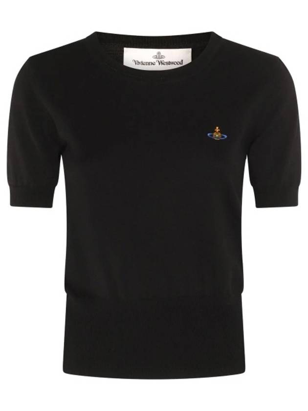 ORB Logo Short Sleeve Knit Top Black - VIVIENNE WESTWOOD - BALAAN 2